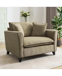 Streamdale Furniture Chenille Oversized Armchair with Pillow