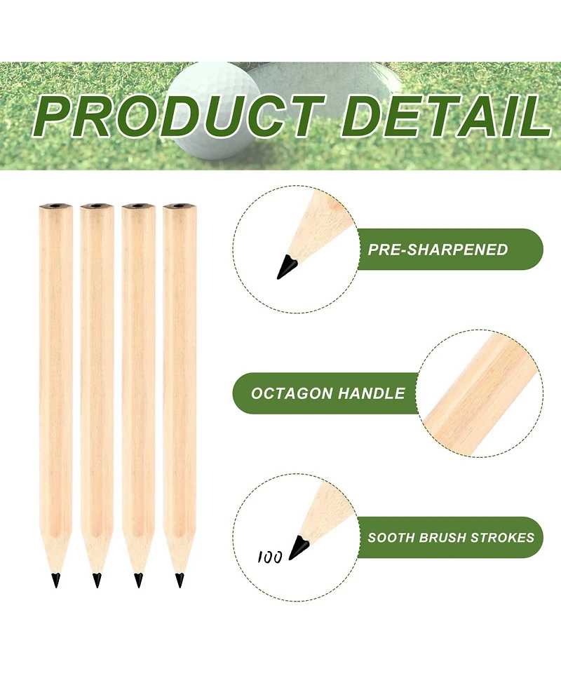 Gnuadz Golf Pencils Bulk Mini Hexagonal Wood Hb Pre-Sharpened