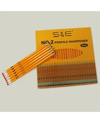 Gnuadz Wood-cased 2 Pencils Pre-sharpened With Erasers Hb Lead For Writing Drawing Sketching