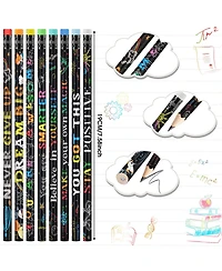 Gnuadz Inspirational Pencils Motivational Eraser Wood Students Classroom