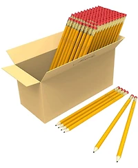 Gnuadz Pre-sharpened 2 Hb Wood Pencils with Erasers 650 Pack