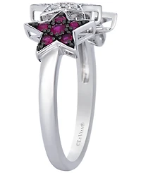 Le Vian Blueberry Sapphire, Passion Ruby (1/4 ct. t.w.) & Vanilla Diamond (1-1/10 ct. t.w.) Americana Stars Ring in 14k Vanilla Gold
