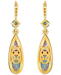 Le Vian Aquaprase, Montana Sapphire (3-3/8 ct. t.w.) & Nude Diamond Earrings in 14k Honey Gold