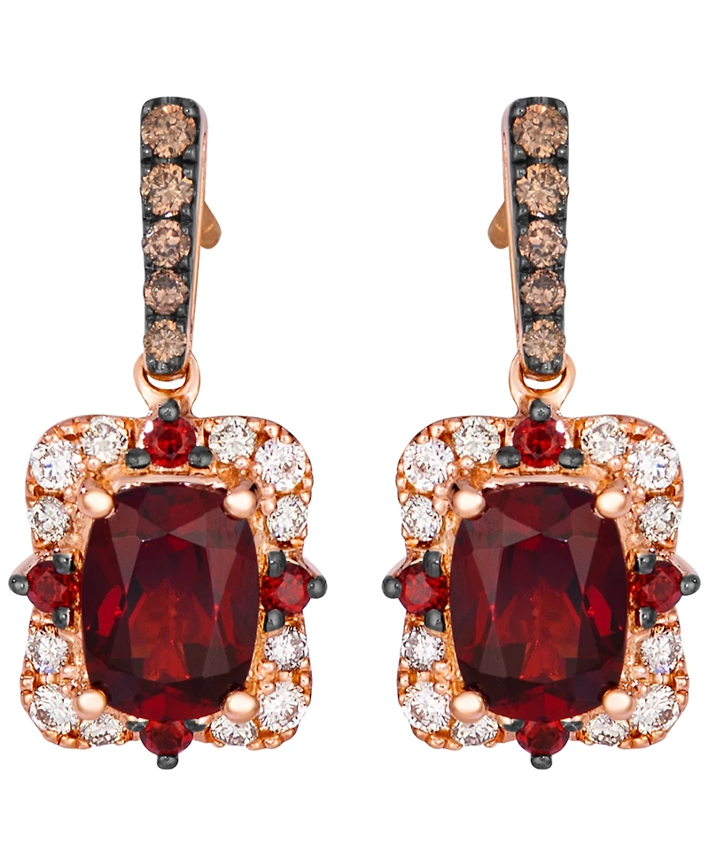 Le Vian Garnet (2-1/20 ct. t.w.) & Diamond (3/8 ct. t.w.) Earrings in 14k Strawberry Gold