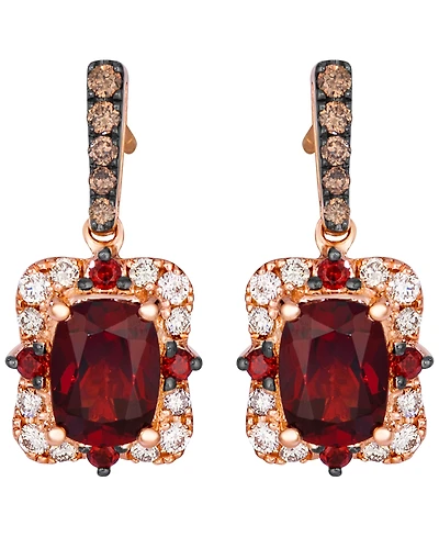 Le Vian Garnet (2-1/20 ct. t.w.) & Diamond (3/8 ct. t.w.) Earrings in 14k Strawberry Gold