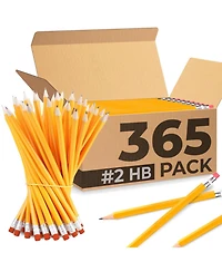 Gnuadz Pencils Bulk Pre Sharpened 2 Set Easy Grip Erasers Hb Classroom School Supplies 365 Pack