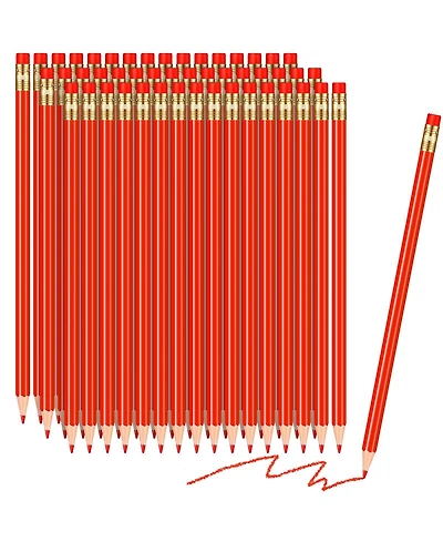 Gnuadz Pencil Eraser Pre-Sharpened Checking Correcting Grading Tests Map Coloring Office Favors 48-Piece Set