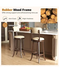 Sugift Bar Height Swivel Chairs Set of Two with Padded Seats