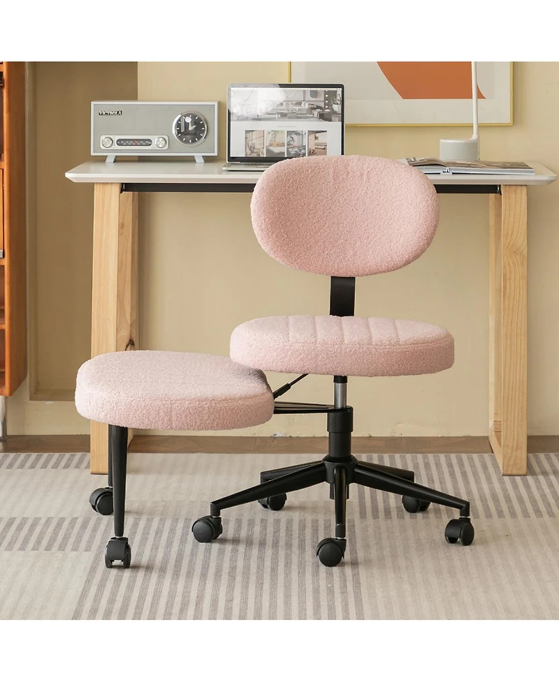 Streamdale Furniture Ergonomic Cross-Legged Swivel Desk Chair with Back Support