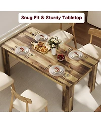 homfan Farmhouse Dining Table for 4 to 6, 63.0 x 31.0 in Rectangular Kitchen Table