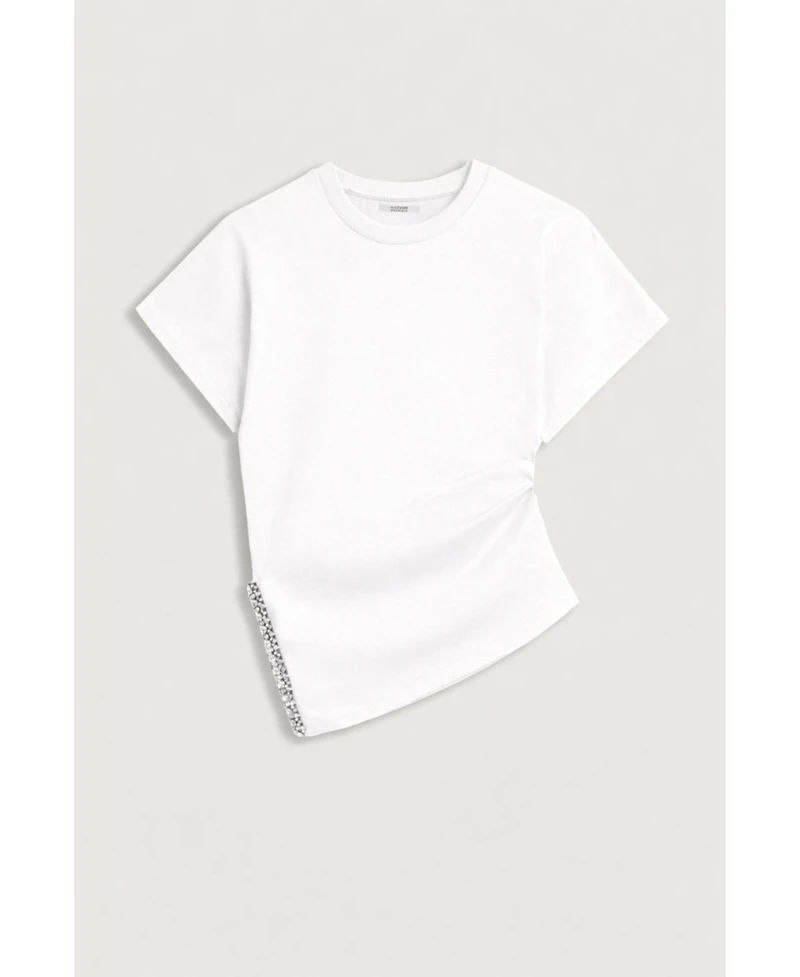 Nocturne Women's Embellished Asymmetric T-Shirt
