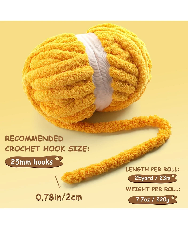 Gnuadz Chenille Chunky Yarn for Hand Knitting Crocheting 7.7 Ounce