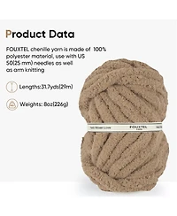 Gnuadz Chunky Chenille Yarn Crocheting Knitting Blanket 8 Pack
