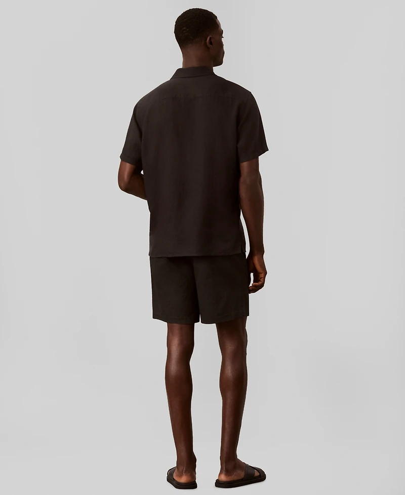 Calvin Klein Men's Straight-Fit Linen Shorts