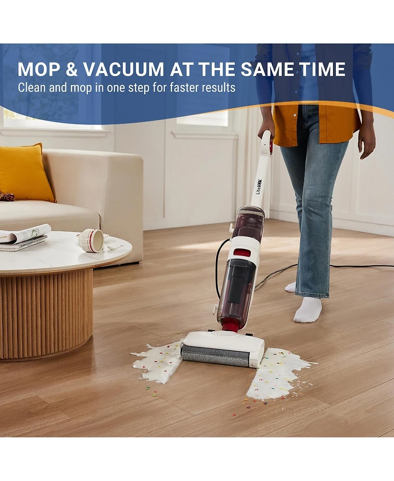 Tineco LiteVak Wash Corded Wet Dry Vacuum Cleaner and Mop for Hard Floors