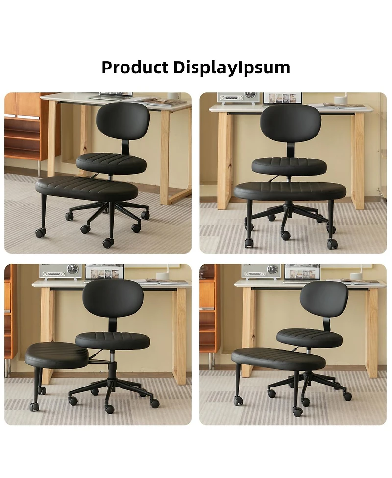Streamdale Furniture Ergonomic Cross-Legged Swivel Desk Chair with Back Support