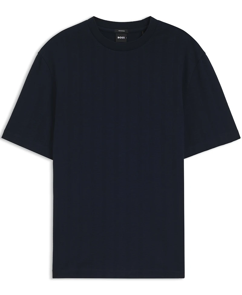 Boss by Hugo Men's Cotton Regular-Fit Jacquard Structure T-Shirt