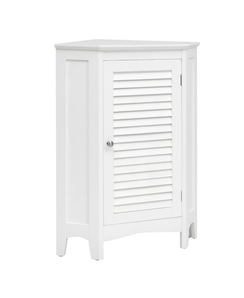 Gymax Corner Storage Cabinet Free Standing Bathroom Cabinet w/ Shutter Door