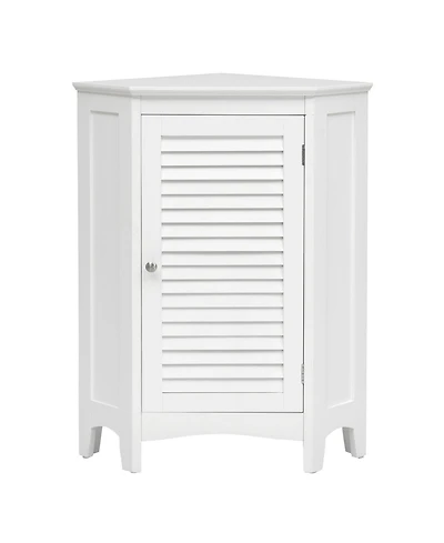 Gymax Corner Storage Cabinet Free Standing Bathroom Cabinet w/ Shutter Door