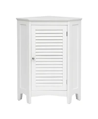 Gymax Corner Storage Cabinet Free Standing Bathroom Cabinet w/ Shutter Door