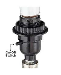 360 Lighting Rita Modern Accent Table Lamps 14 3/4" High Set of 2 Glass with Table Top Dimmers Drum Shade for Bedroom Living Room