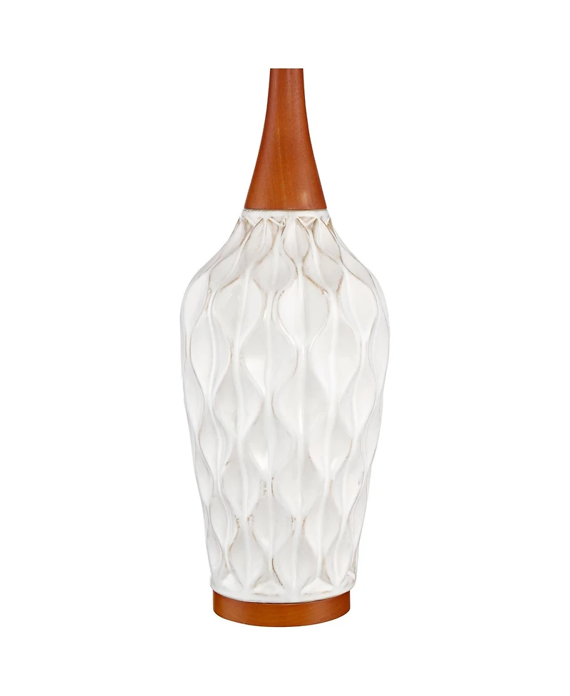 360 Lighting Mid Century Modern Table Lamp with Dimmer 30" Tall Ceramic Shade for Bedroom Bedside