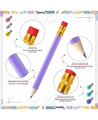 Gnuadz Golf Pencils Mini Half Eraser Hb Writing Drawing Pocket