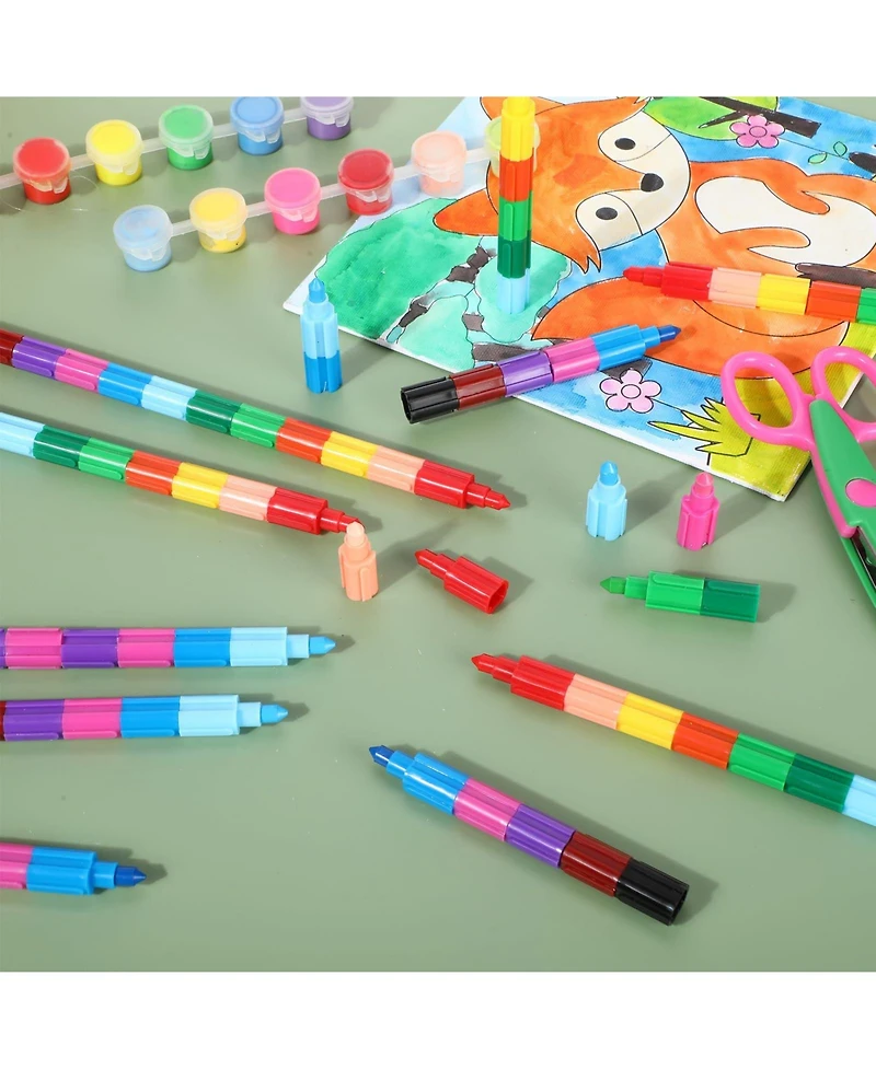 Gnuadz Stackable Crayons Buildable Rainbow Pencils Party Favors Pack of 20