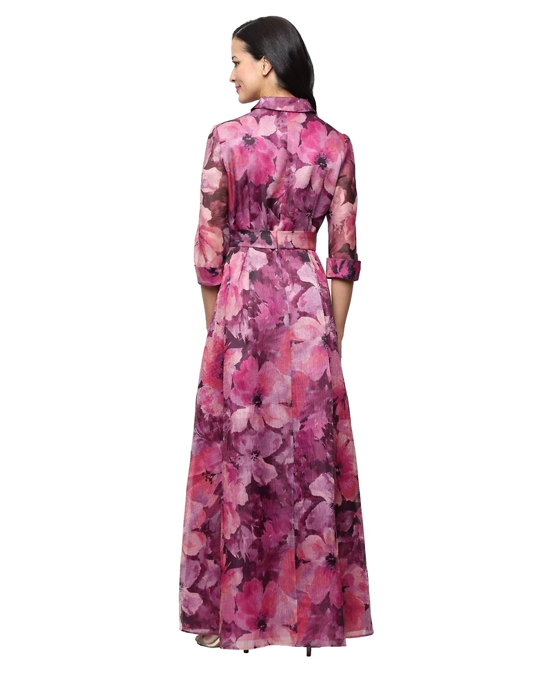 Alex Evenings Women's Printed Organza Ballgown