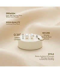 Sterling Silver Faux Pearl Studs