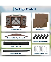 gaomon Pop Up Gazebo Tent with 6 Removable Wind Panels for Outdoor Events, Camping, Patio, Backyard