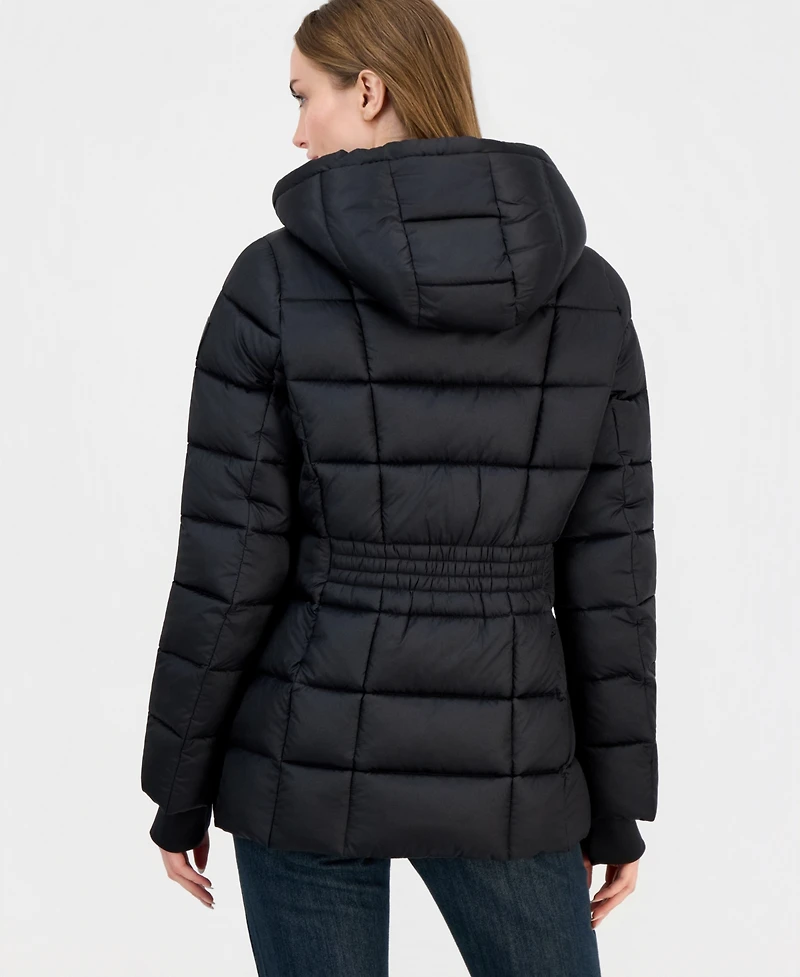 Calvin Klein Women's Packable Hooded Drawstring Puffer Jacket