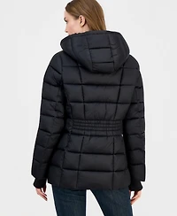 Calvin Klein Women's Packable Hooded Drawstring Puffer Jacket