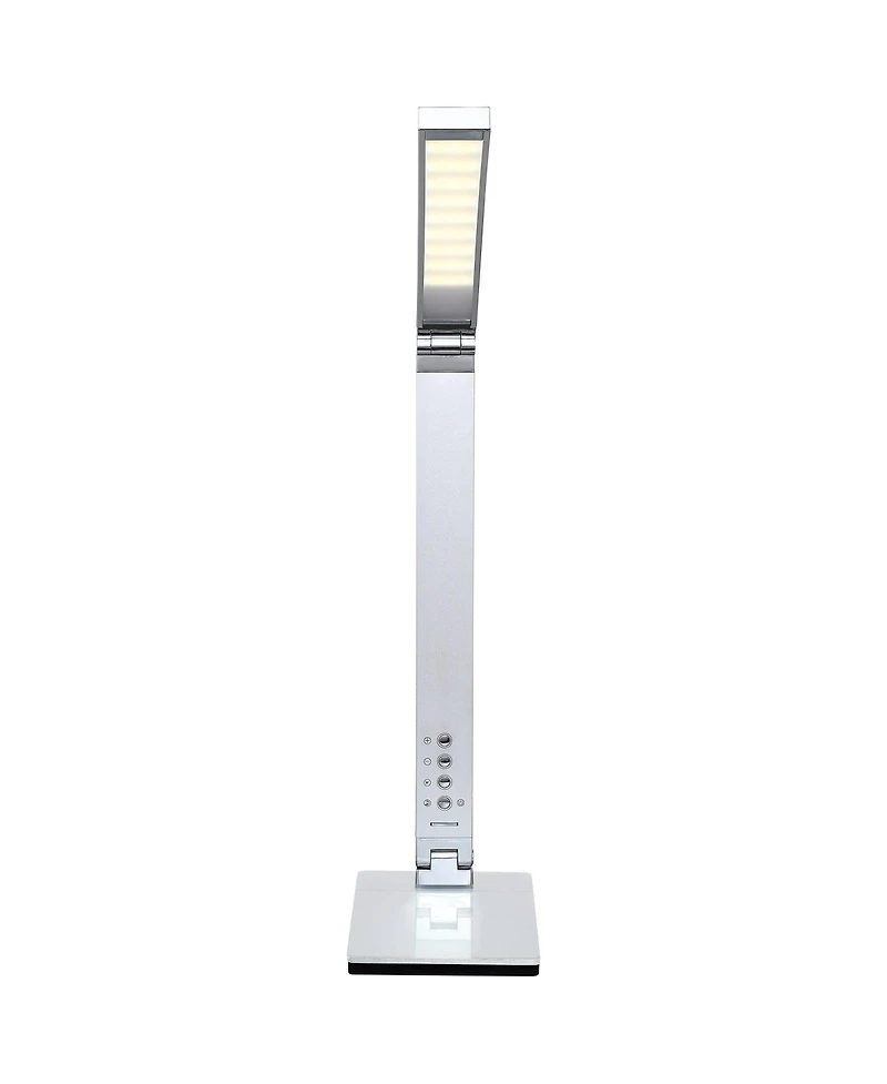 360 Lighting Jett 16 1/2" High Small Modern Desk Lamps Set of 2 Usb Port Night Light Led Silver Metal Home Office Charging
