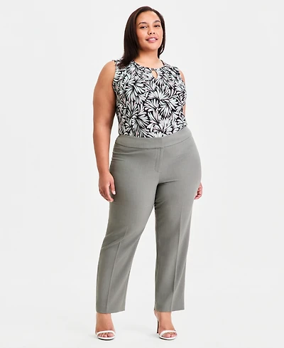 Kasper Plus Straight-Leg Pants