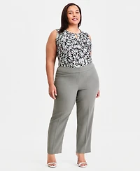 Kasper Plus Straight-Leg Pants