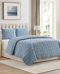 Vcny Home Solid Square 3-Piece Quilt Set
