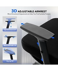 gaomon Office Chair Ergonomic Desk Chair,Home Mesh Chair with Adjustable Footrest Lumbar Support,High-Back Computer Gaming Chair