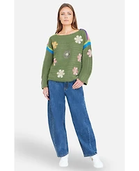 Yumi Women's Crochet Flower Jumper