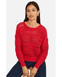Yumi Women's Wave Pointelle Knitted Jumper