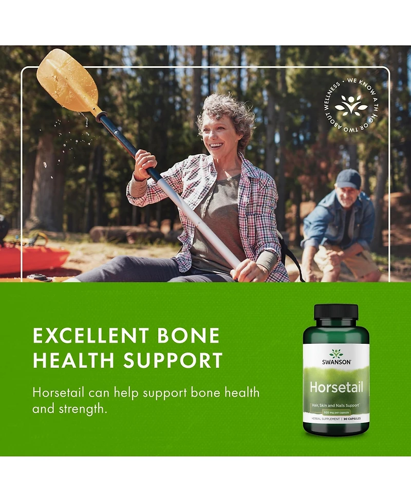 Swanson Horsetail, Hair, Skin and Nails, Bone Health and Urinary Tract Support, Herbal Supplement, quality Ingredients, 90 Capsules