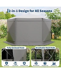gaomon 11.8FT Collapsible Gazebo Tent with 6 Removable Wind Panels for Outdoor Events, Camping, Patio, Backyard
