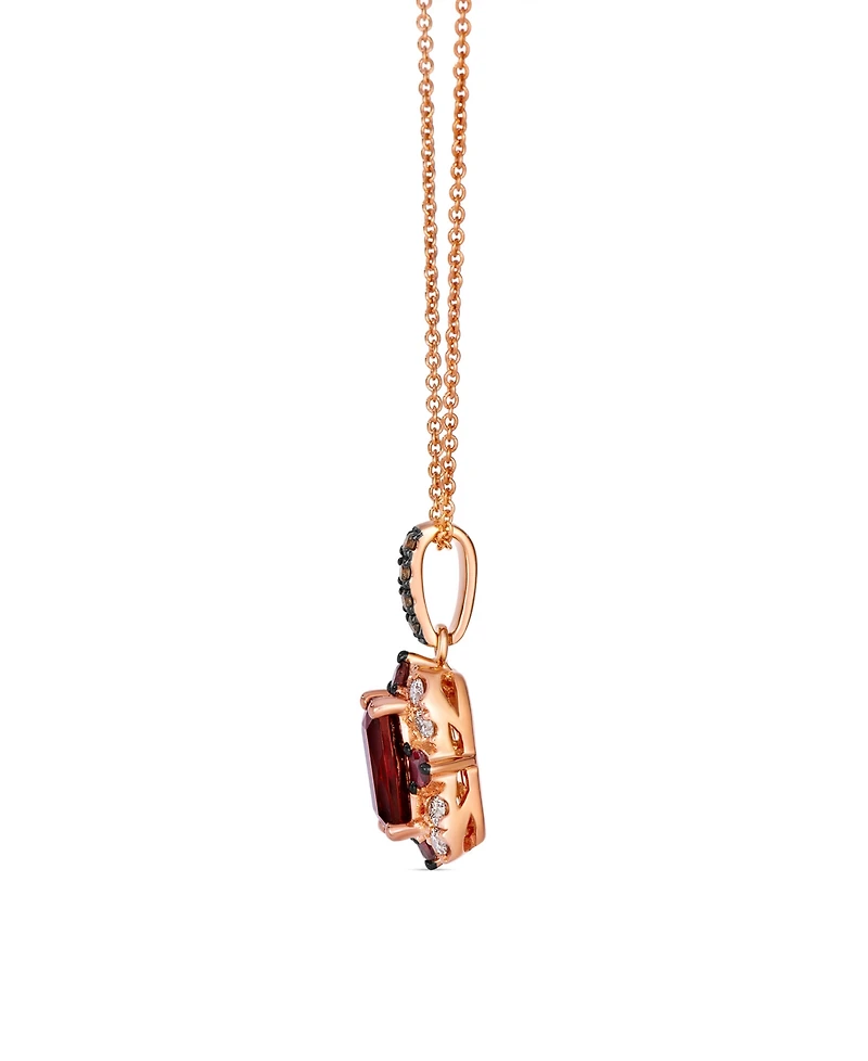 Le Vian Garnet (1-7/8 ct. t.w.) & Diamond (5/8 ct. t.w.) Pendant Necklace in 14k Strawberry Gold