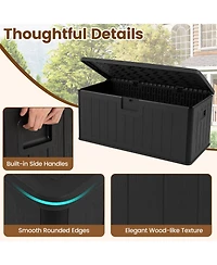 Sugift 100 Gallon Deck Storage Box with Lockable Lid for Patio