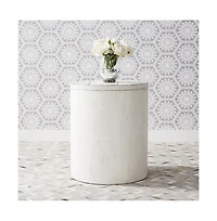 Liberty Furniture Industries, Inc. Modern Farmhouse Drum End Table in Flea Market with Heavy Distressing
