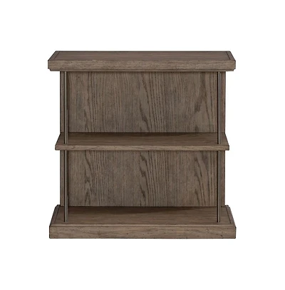 Liberty Furniture Industries, Inc. City Scape Metal Accent Oak Wood Chair Side Table for Living Room