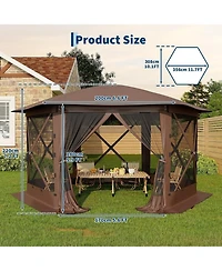gaomon 11.8Feet Pop Up Gazebo Tent with 6 Removable Wind Panels for Outdoor Events, Camping, Patio, Backyard