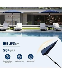 gaomon 9Feet Half Patio Umbrella with Smooth Crank Lift, Shade Canopy for Patio, Backyard