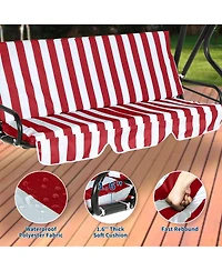 GarveeLife 3-Seat Patio Swing Chair with Adjustable Canopy