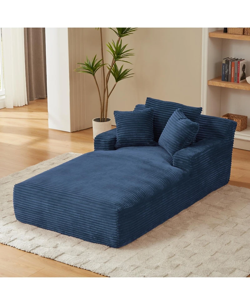 Streamdale Furniture Oversized Corduroy Chaise Lounge Sofa